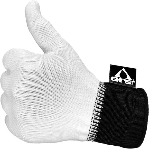 Men's White/Black Touch Screen Lint Free Static Resistant Wrap Ghost Gloves - Picture 1 of 9